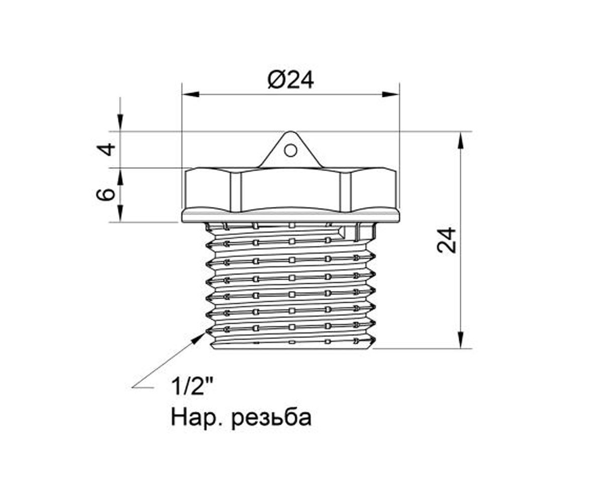 Заглушка резьбовая 1/2  SD40315:Чертеж 
