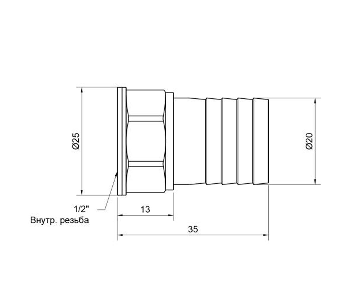 Штуцер резьбовой 1/2х20  SD4261520:Чертеж 