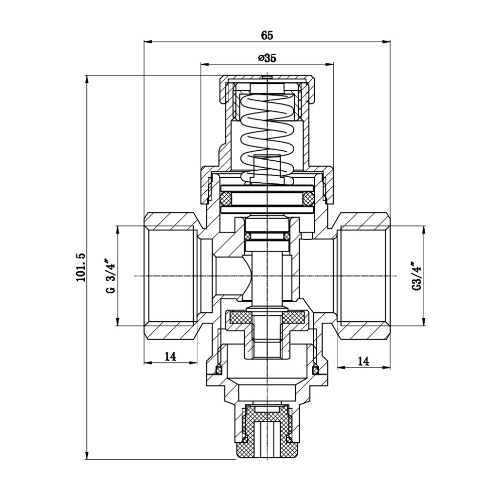 Редуктор давления воды 3/4  SF241W20:Чертеж 