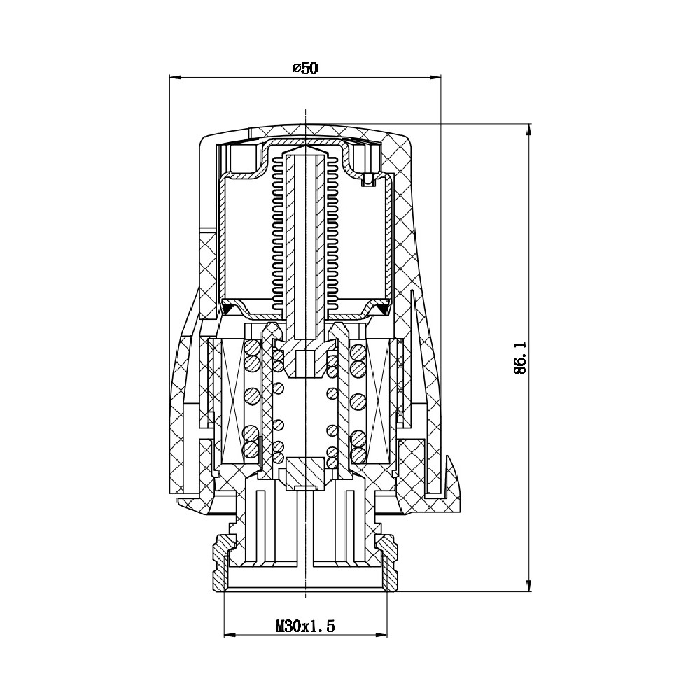 Термостатическая головка  SF254:Чертеж 