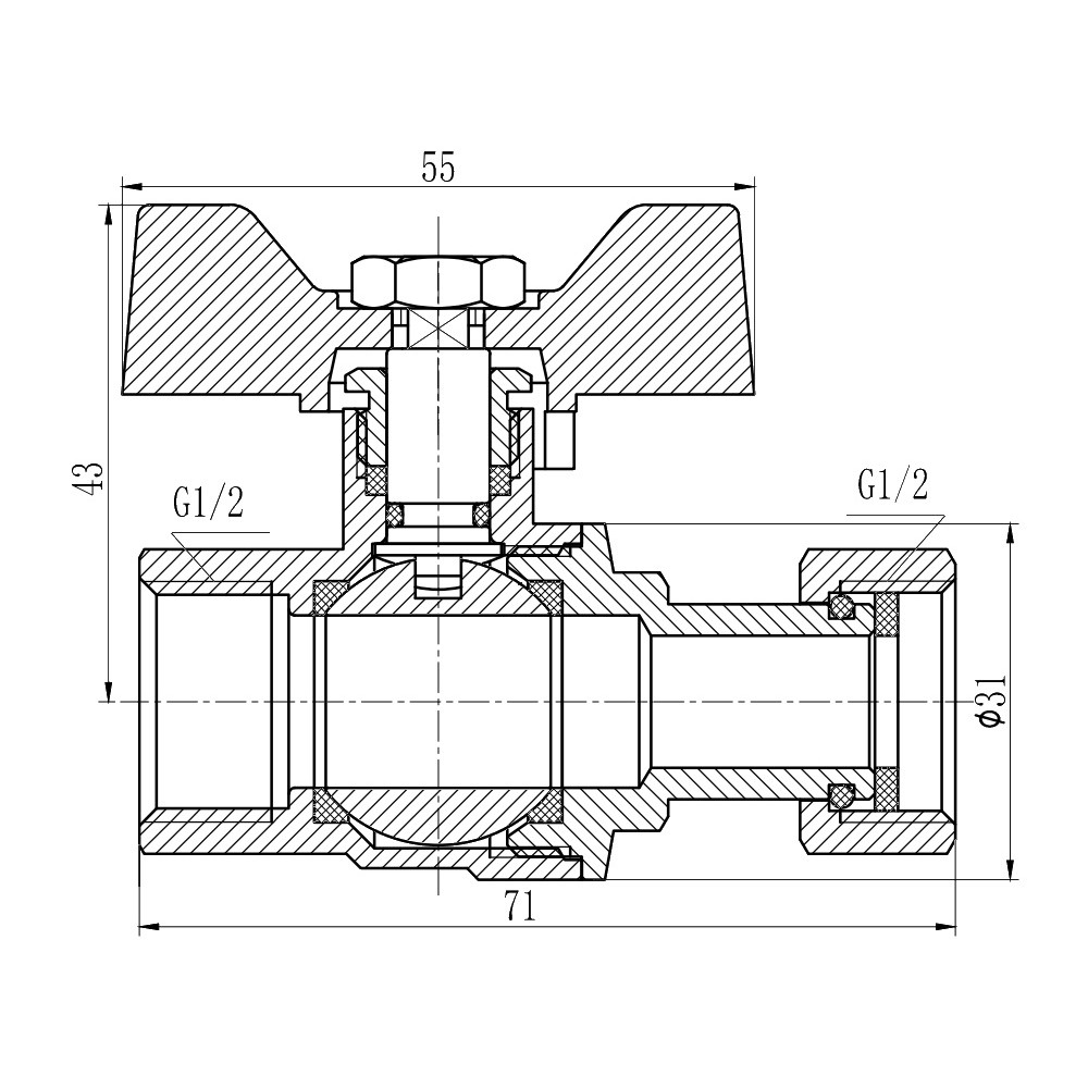 Кран шаровой  SF260W15:Чертеж 