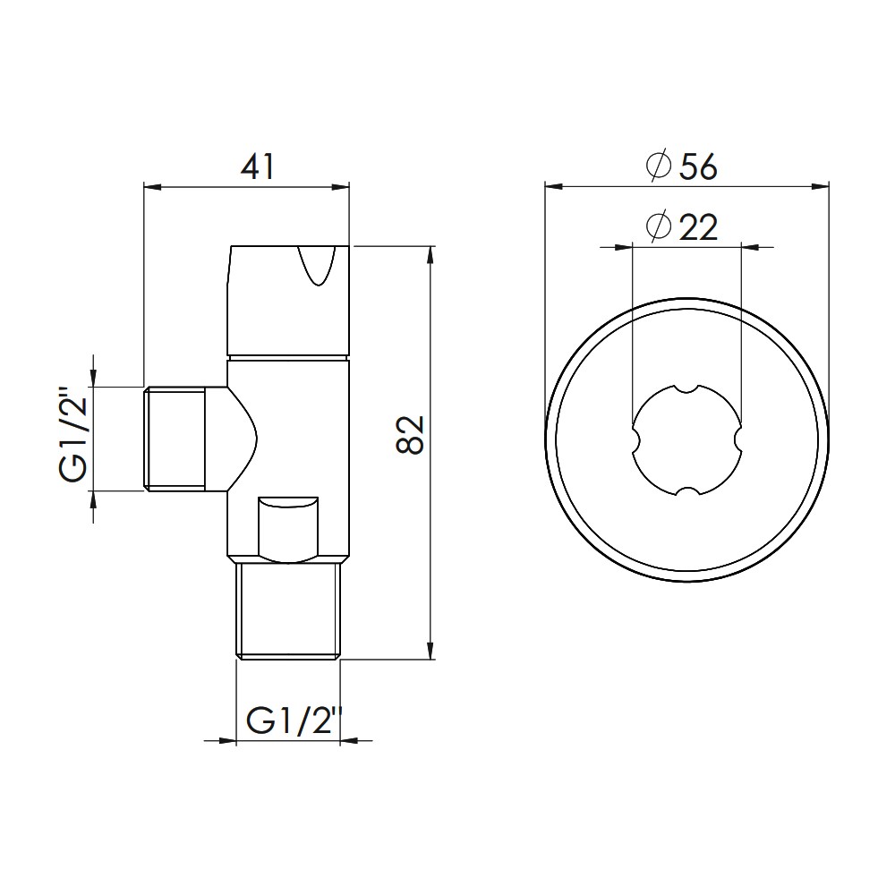 Кран шаровой угловой  SF342W1515:Чертеж 