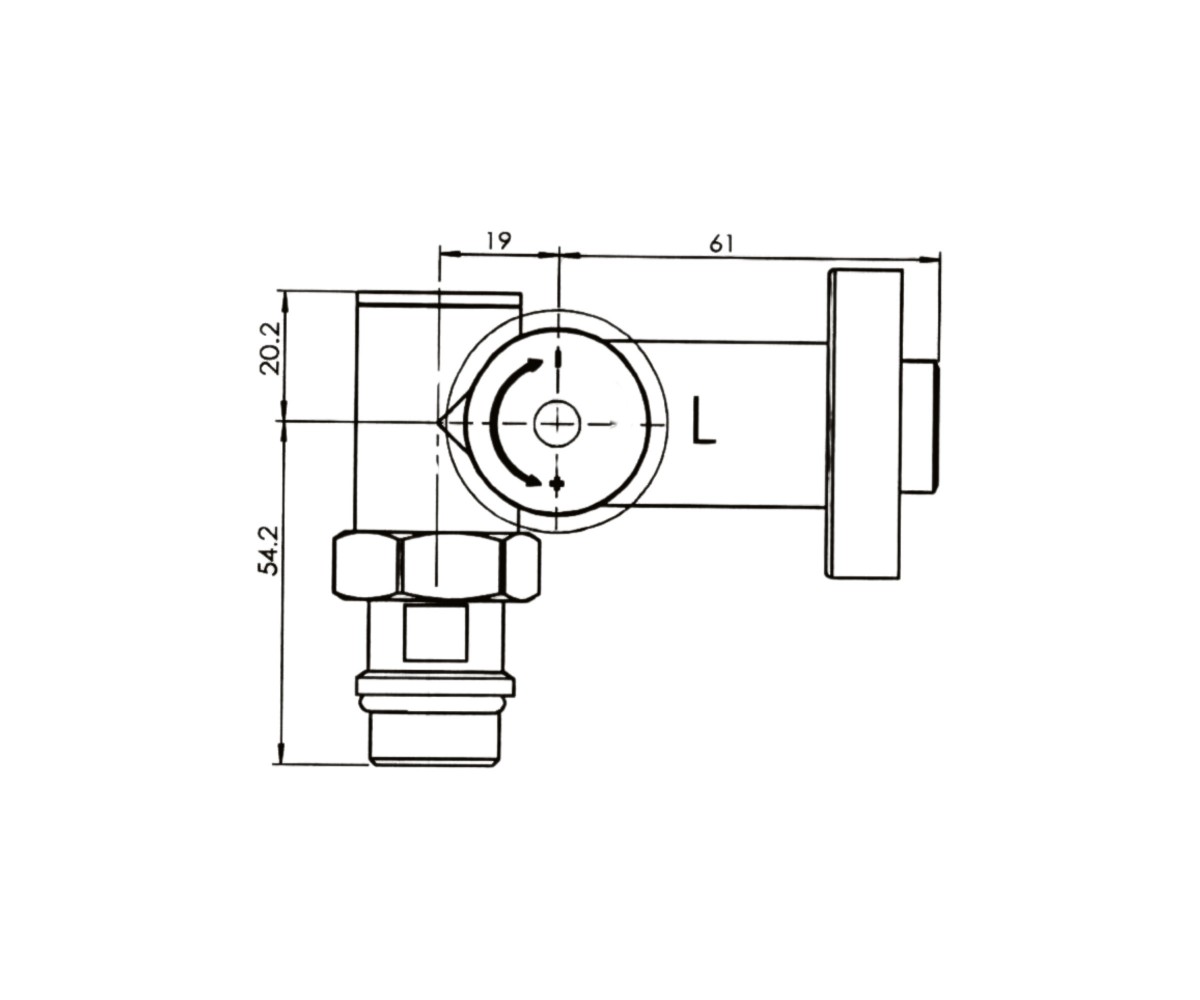 Комплект кранов SD Forte 1/2 нр для полотенцесушителя угловой SF395W15HE  SF395W15HE:Чертеж 