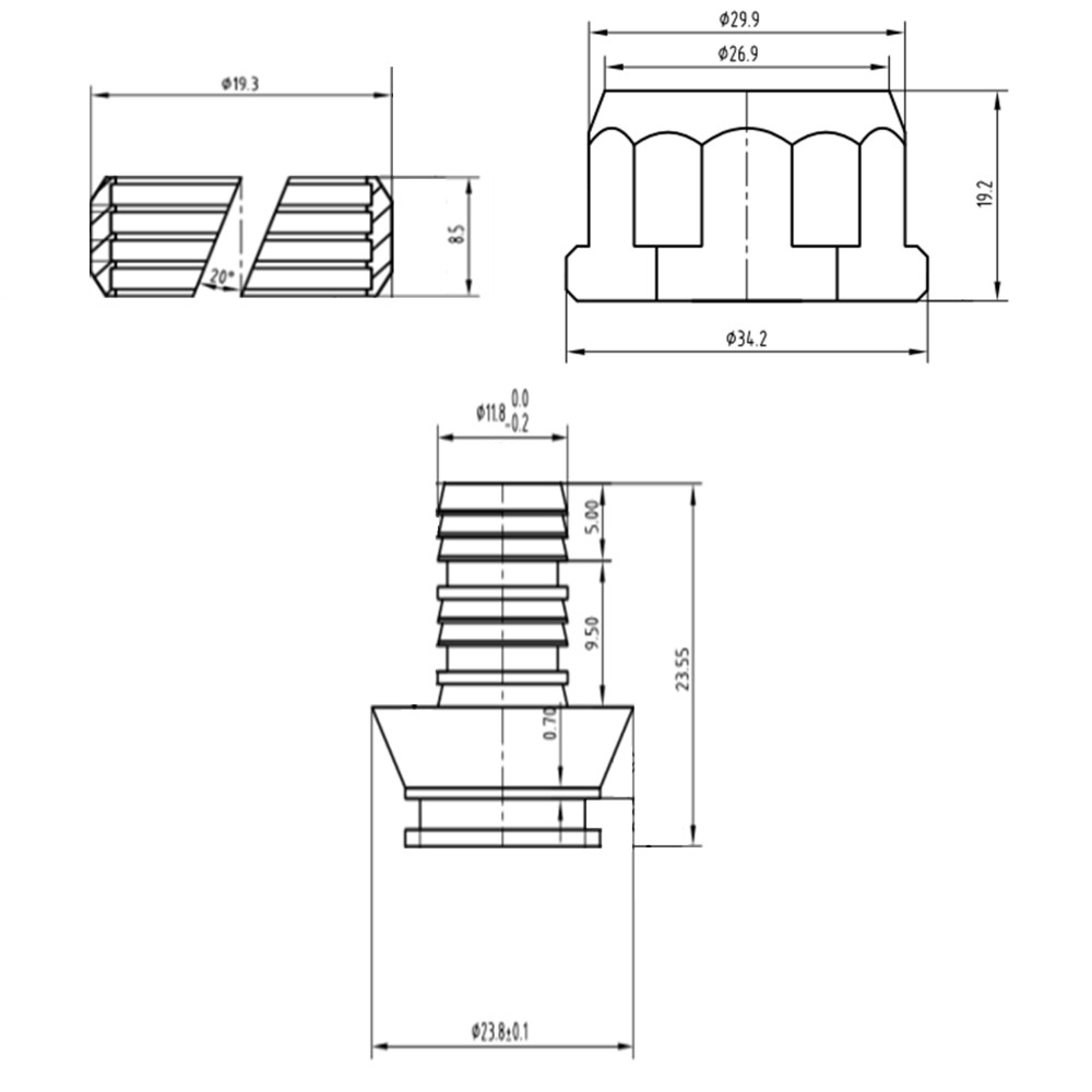 Евроконус 3/4  SFE00616:Чертеж 