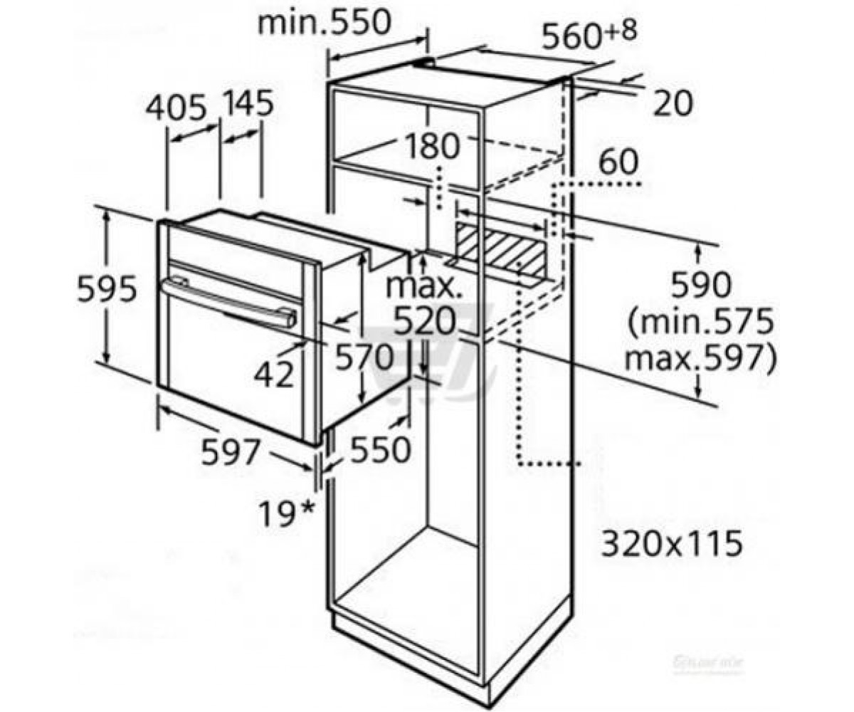 Духовой шкаф  HB330580:Чертеж 