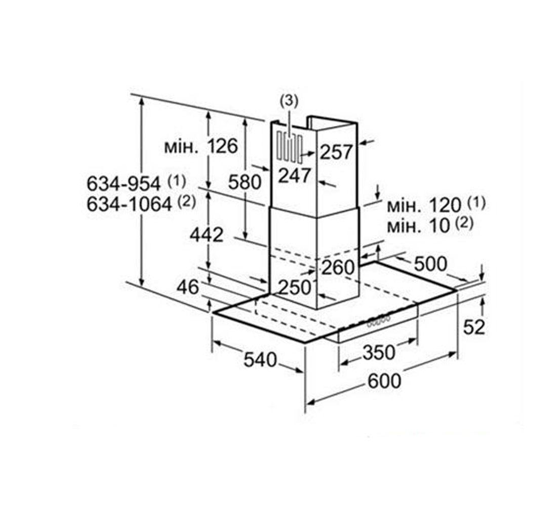 Вытяжка кухонная  LC67GA532:Чертеж 