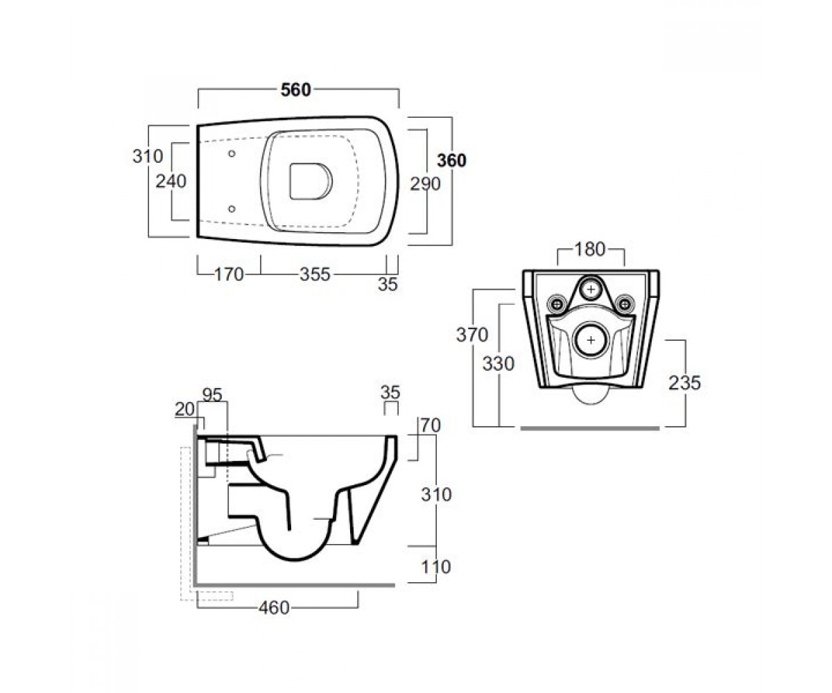 Чаша унитаза  BADEN BADEN BB18/F85WM:Чертеж 