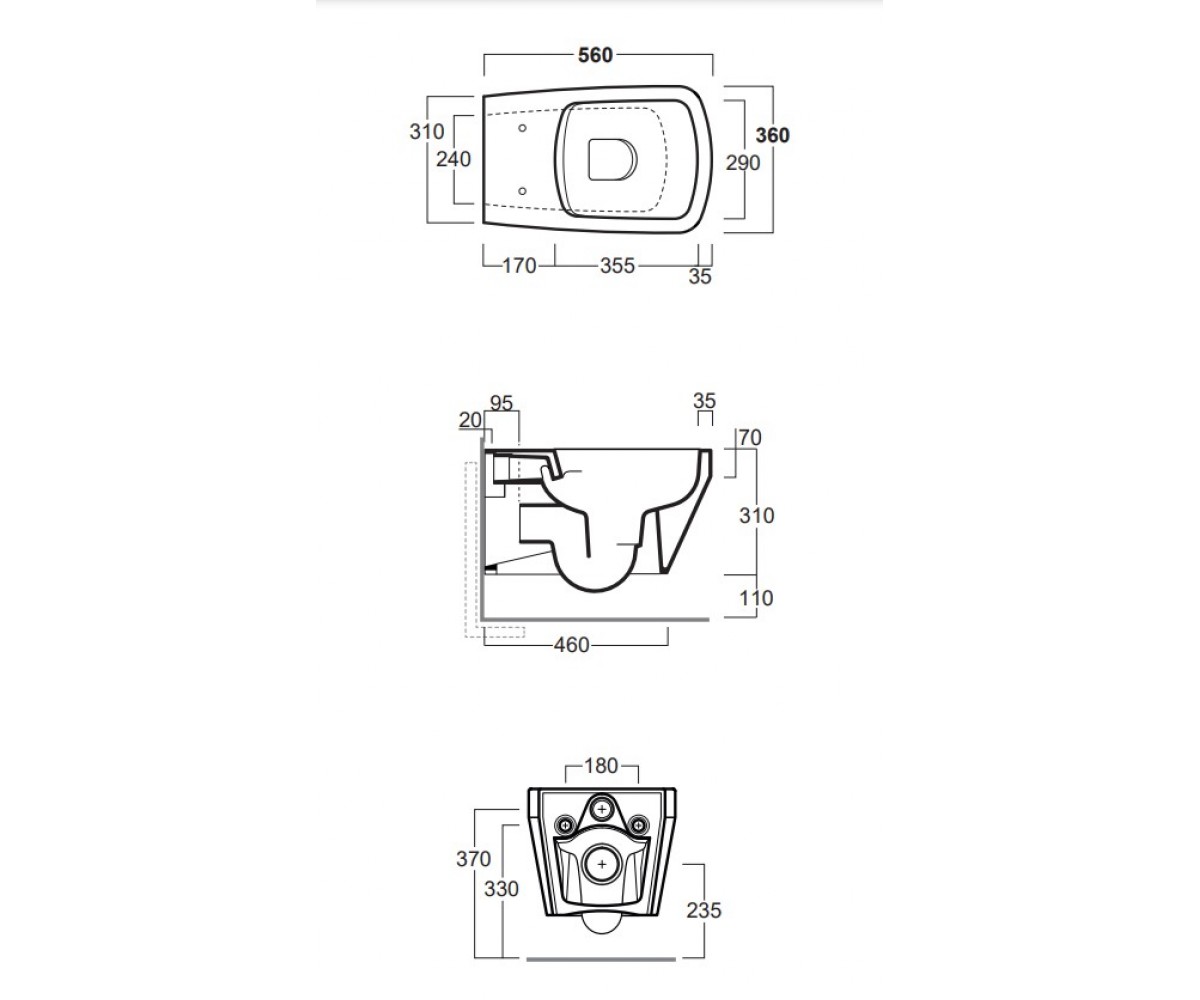 Чаша унитаза  BADEN BADEN BB18/F87 TELLA MATT:Чертеж 