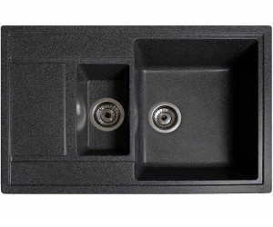 Полуторна мийка   SOLID  PRACTIC BLACK