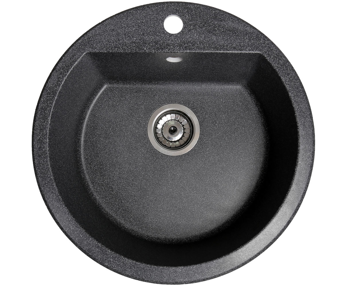 Мойка накладная SOLID  ROUND BLACK ROUND BLACK