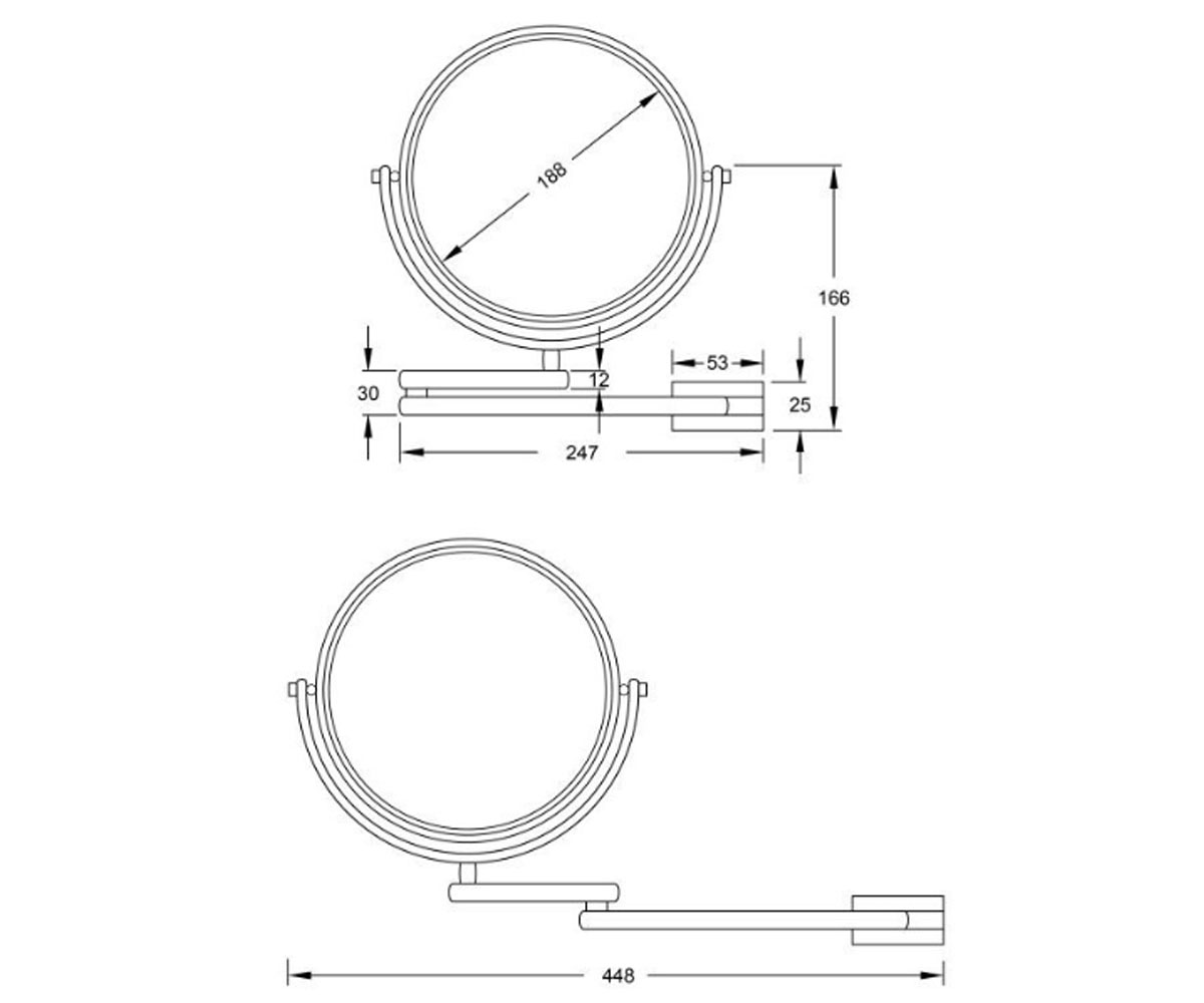 Косметическое зеркало  SERIE 650 650 9200:Чертеж 