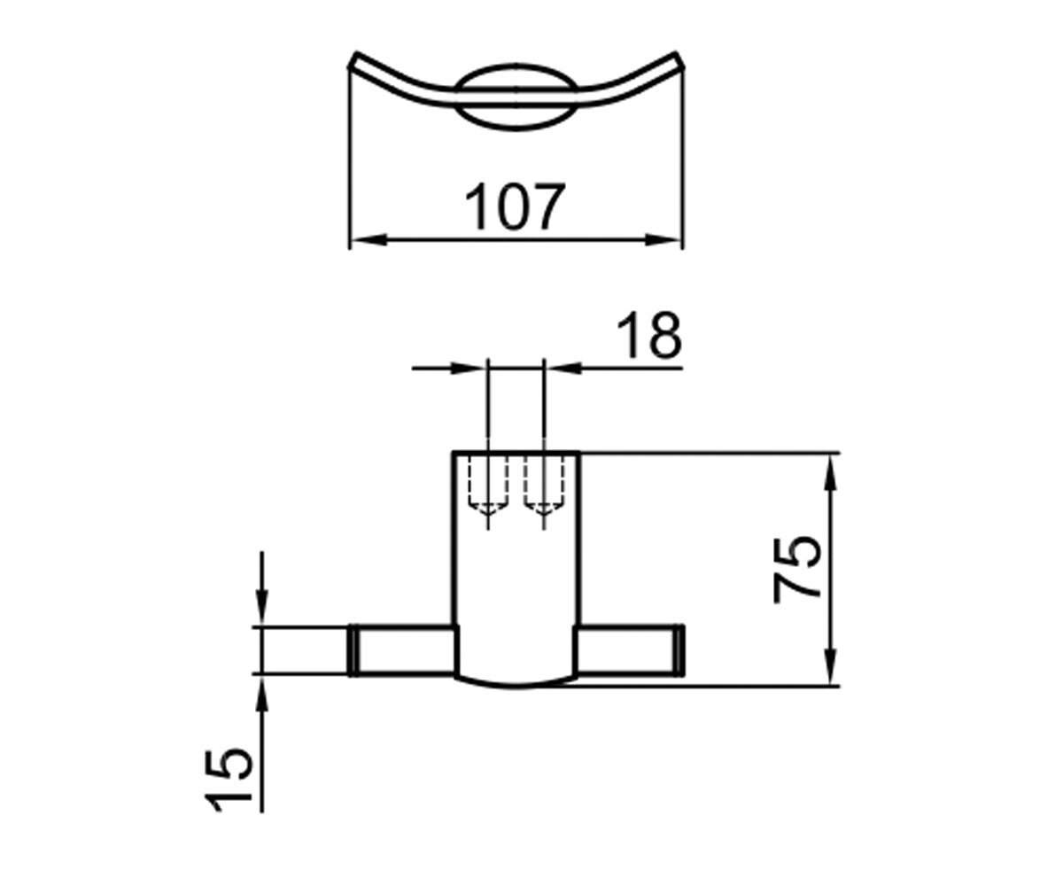 Крючок двойной  ARIA AR1308:Чертеж 