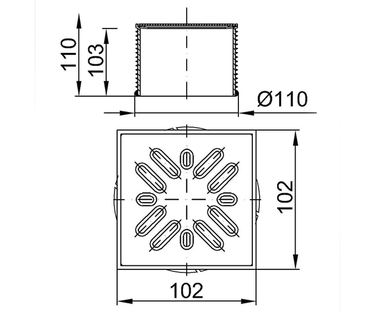 Пластиковая надставка для трапа  STY-505-100:Чертеж 