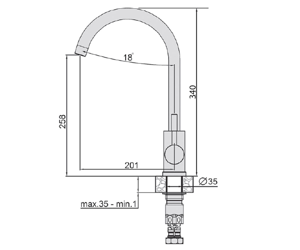 Кухонный смеситель  SKF 85 ST:Чертеж 