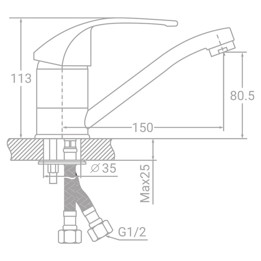 Кухонный смеситель  SD-2B143C:Чертеж 