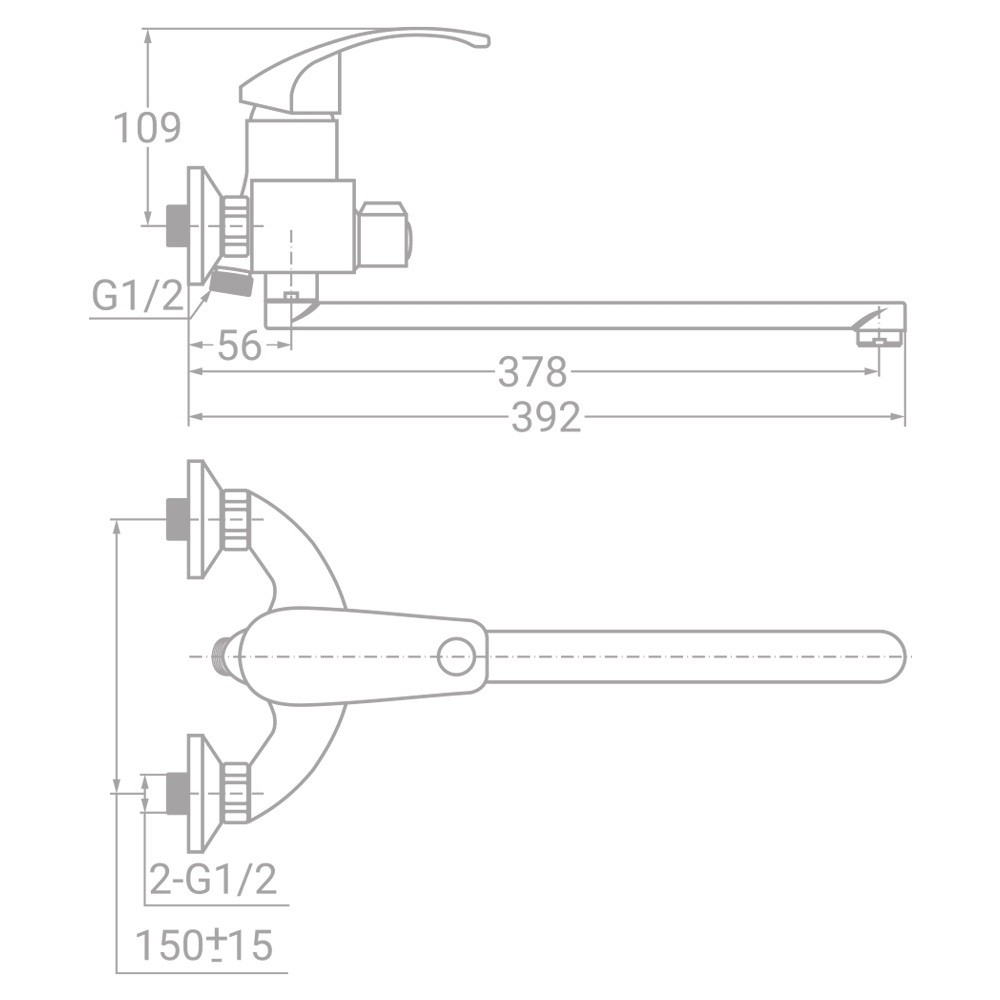 Смеситель для ванны  SD-2C243C:Чертеж 