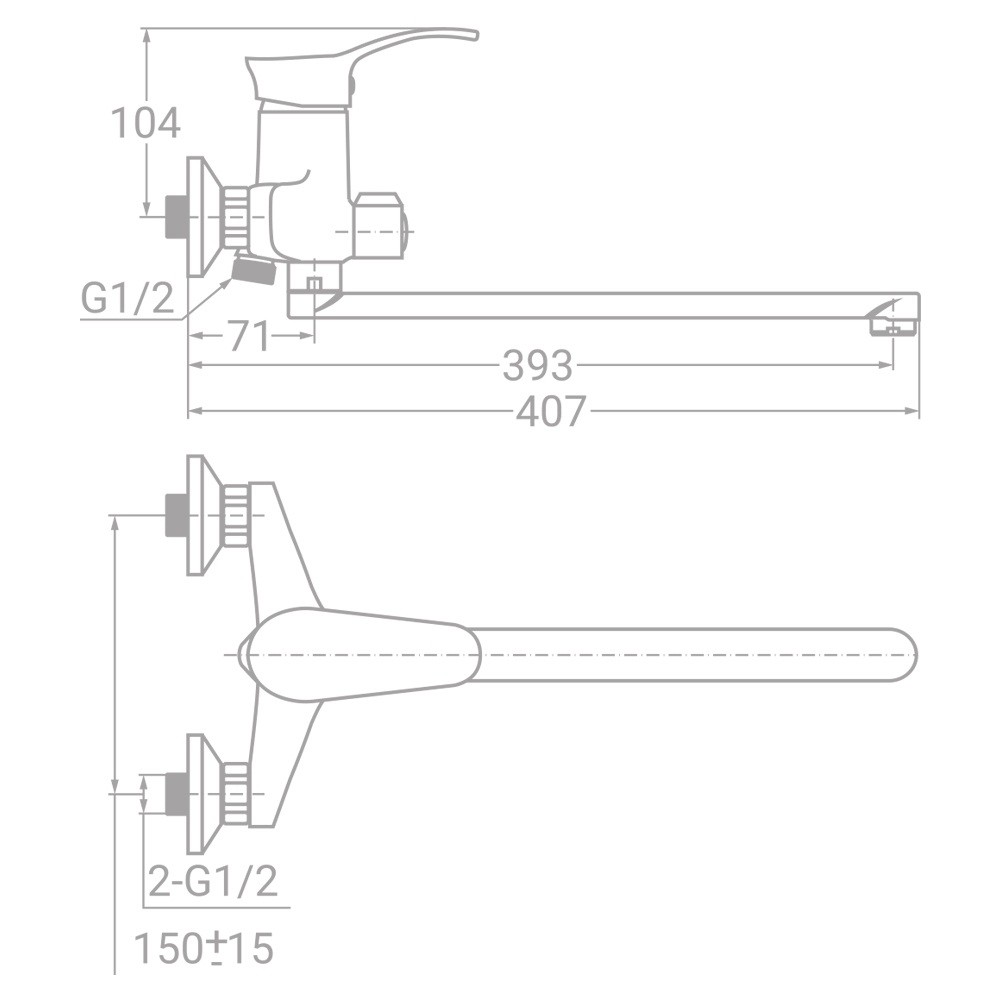 Смеситель для ванны  SE-2C245C:Чертеж 