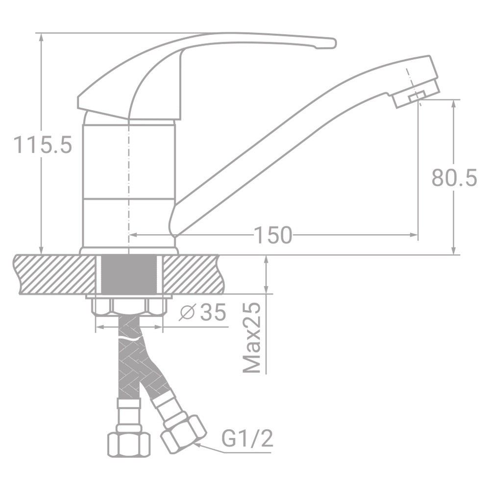 Кухонный смеситель  SL-1B143C:Чертеж 