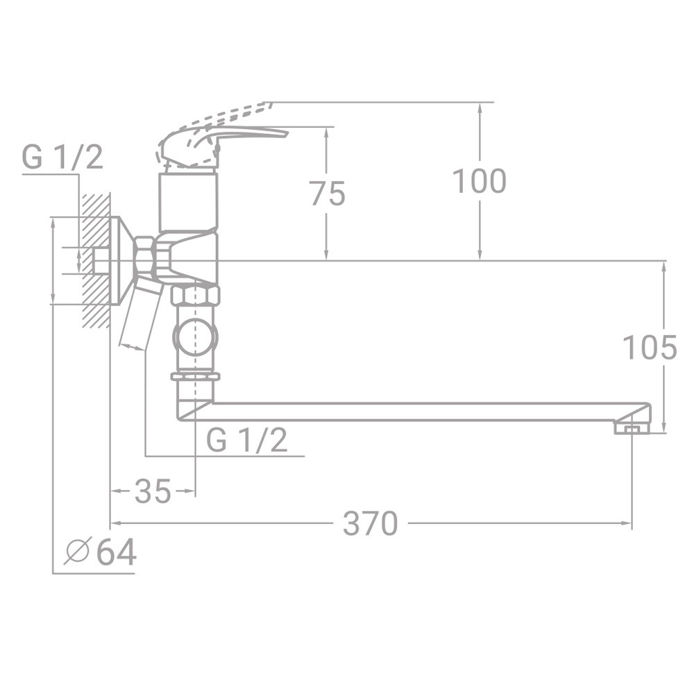 Смеситель для ванны  TN-3C242C:Чертеж 