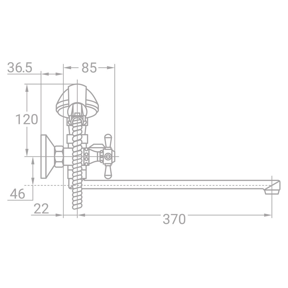 Смеситель для ванны  VD-2C261C:Чертеж 