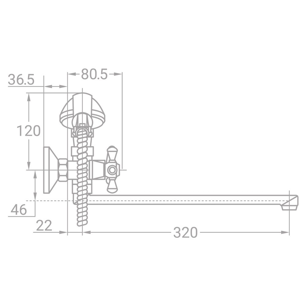 Смеситель для ванны  VD-5C261C:Чертеж 