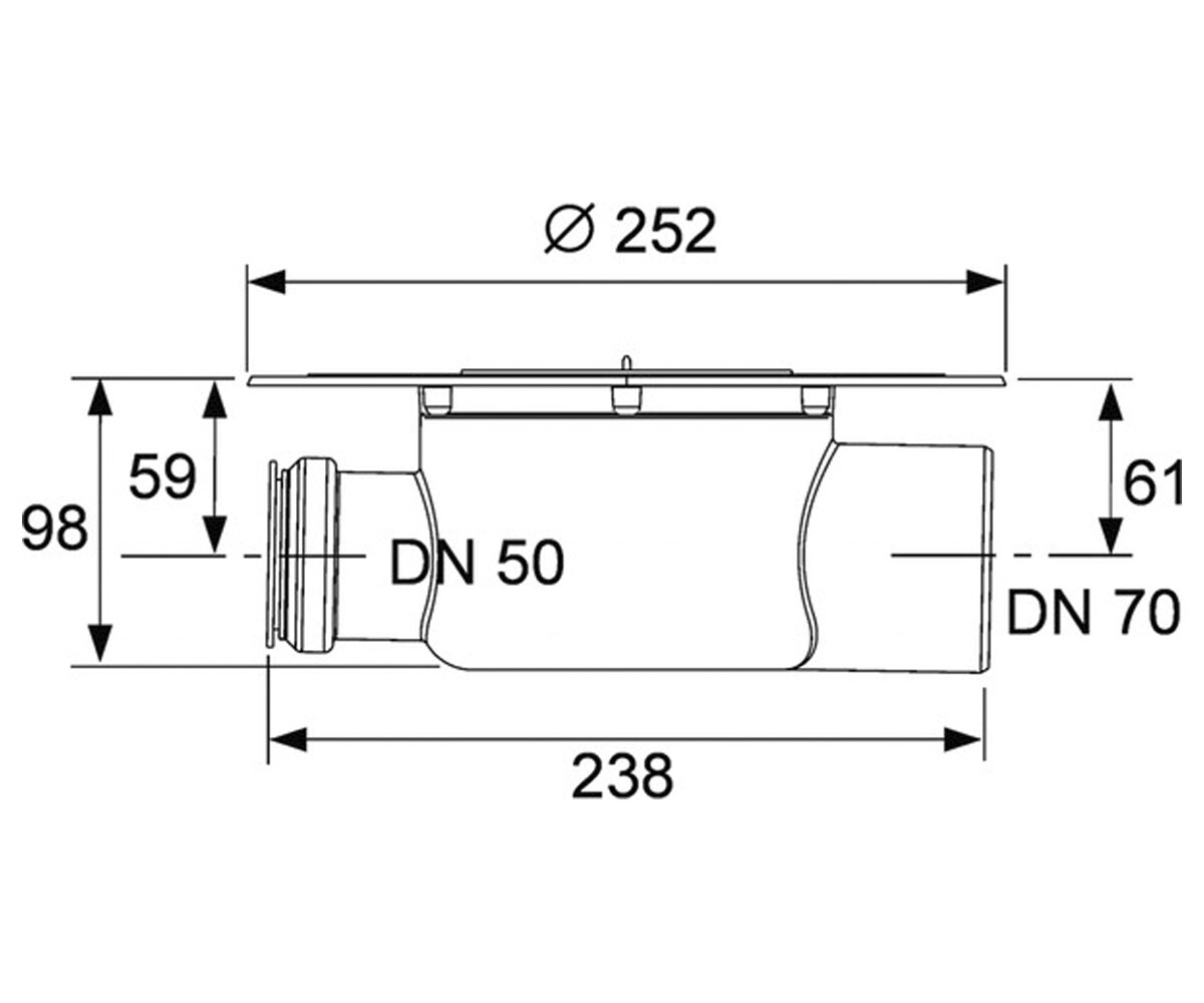 Сифон горизонтальный  DRAINLINE 3603500:Чертеж 