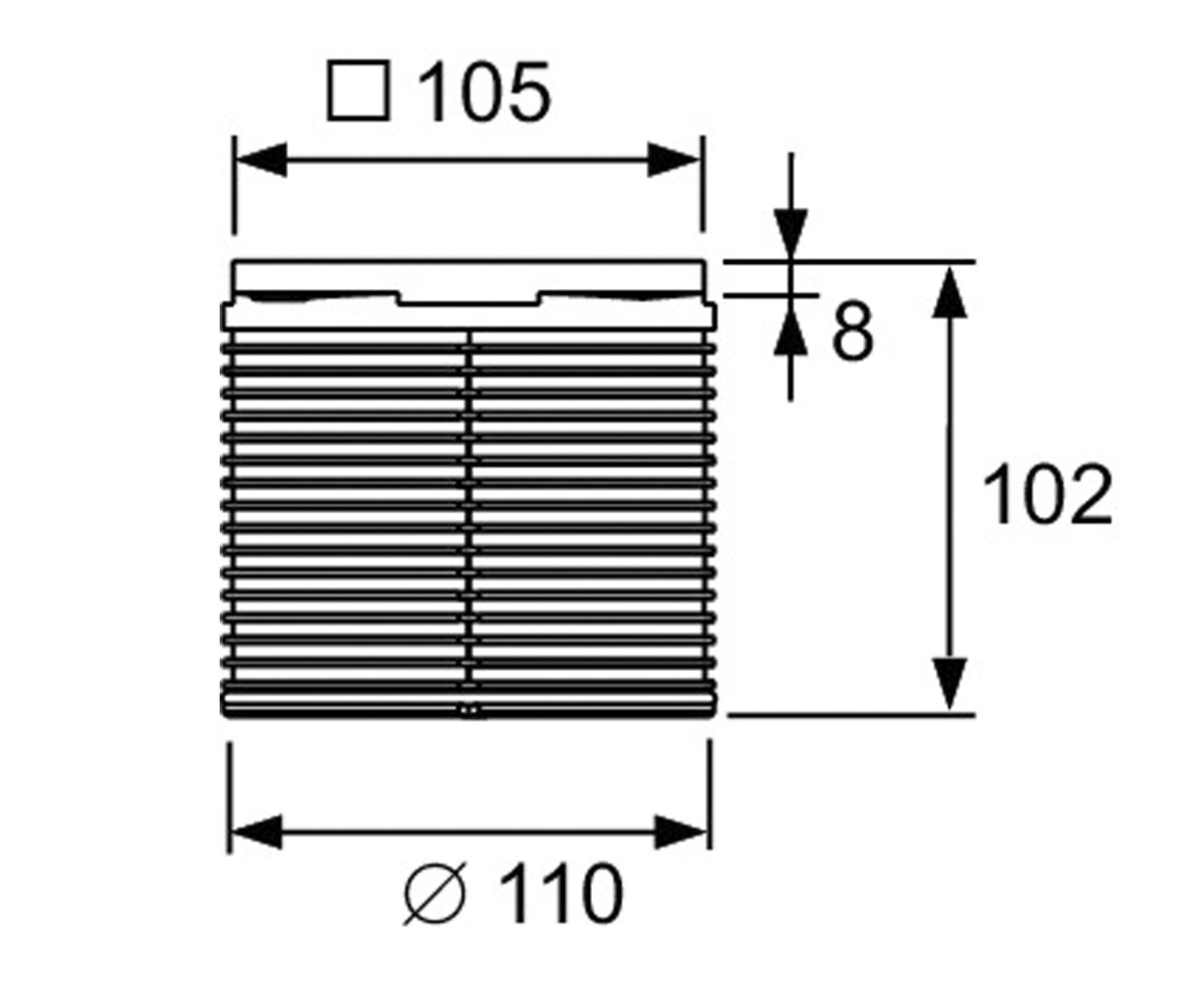 Решетка для трапа 105х105 мм  DRAINPOINT 3660001:Чертеж 