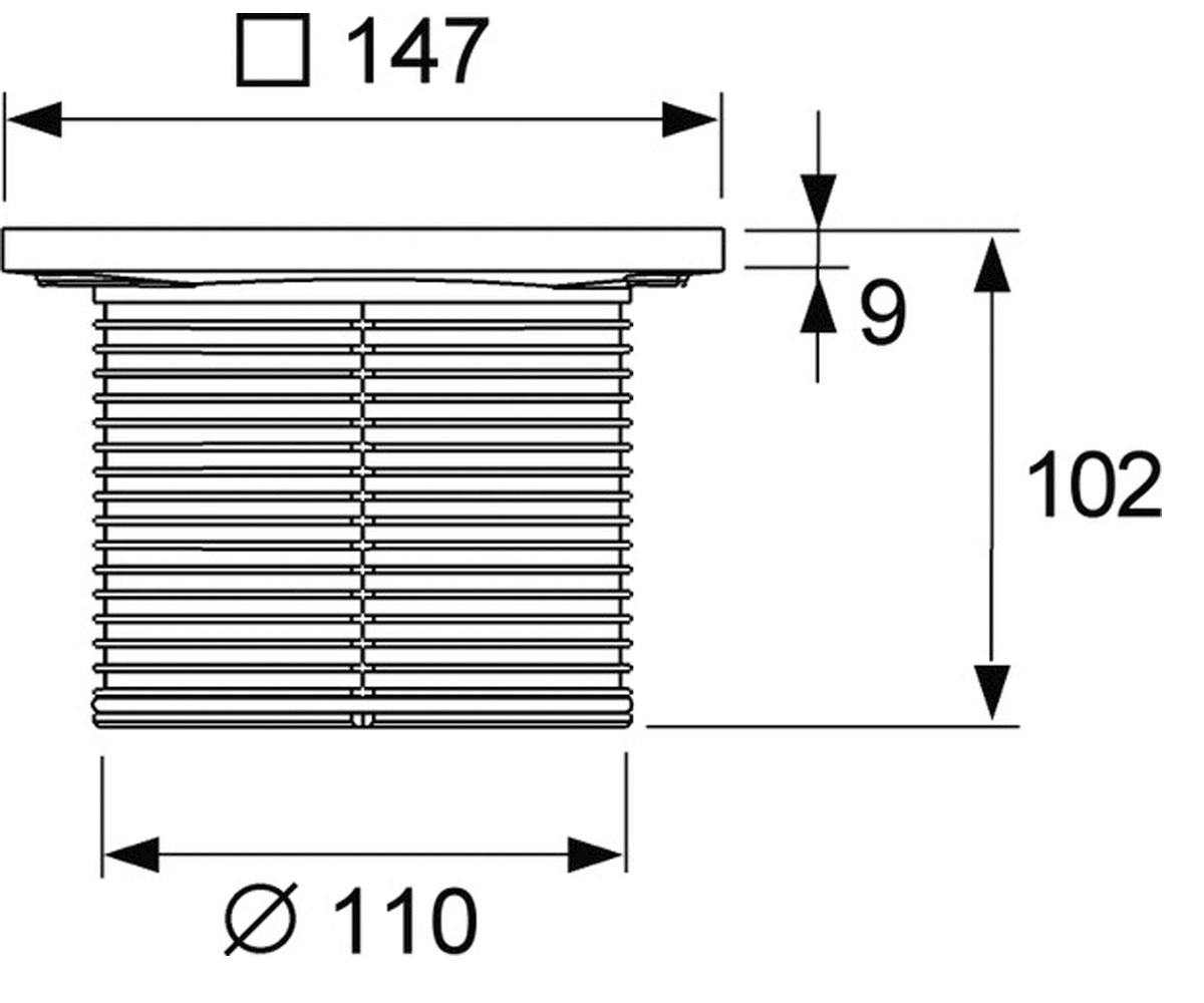 Решетка для трапа 147х147 мм  DRAINPOINT 3660003:Чертеж 