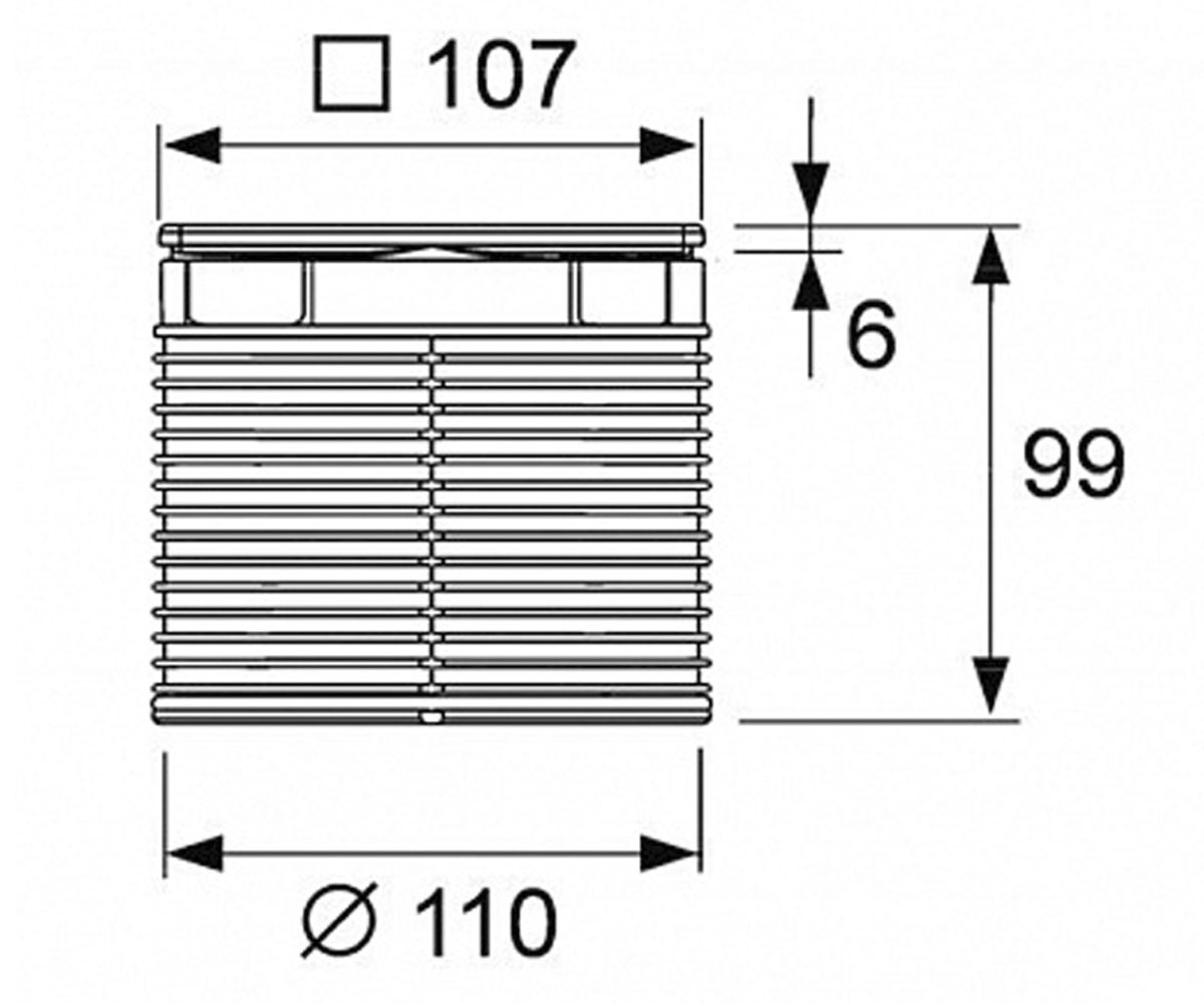 Решетка для трапа 107х107 мм  DRAINPOINT QUADRATUM 3660007:Чертеж 