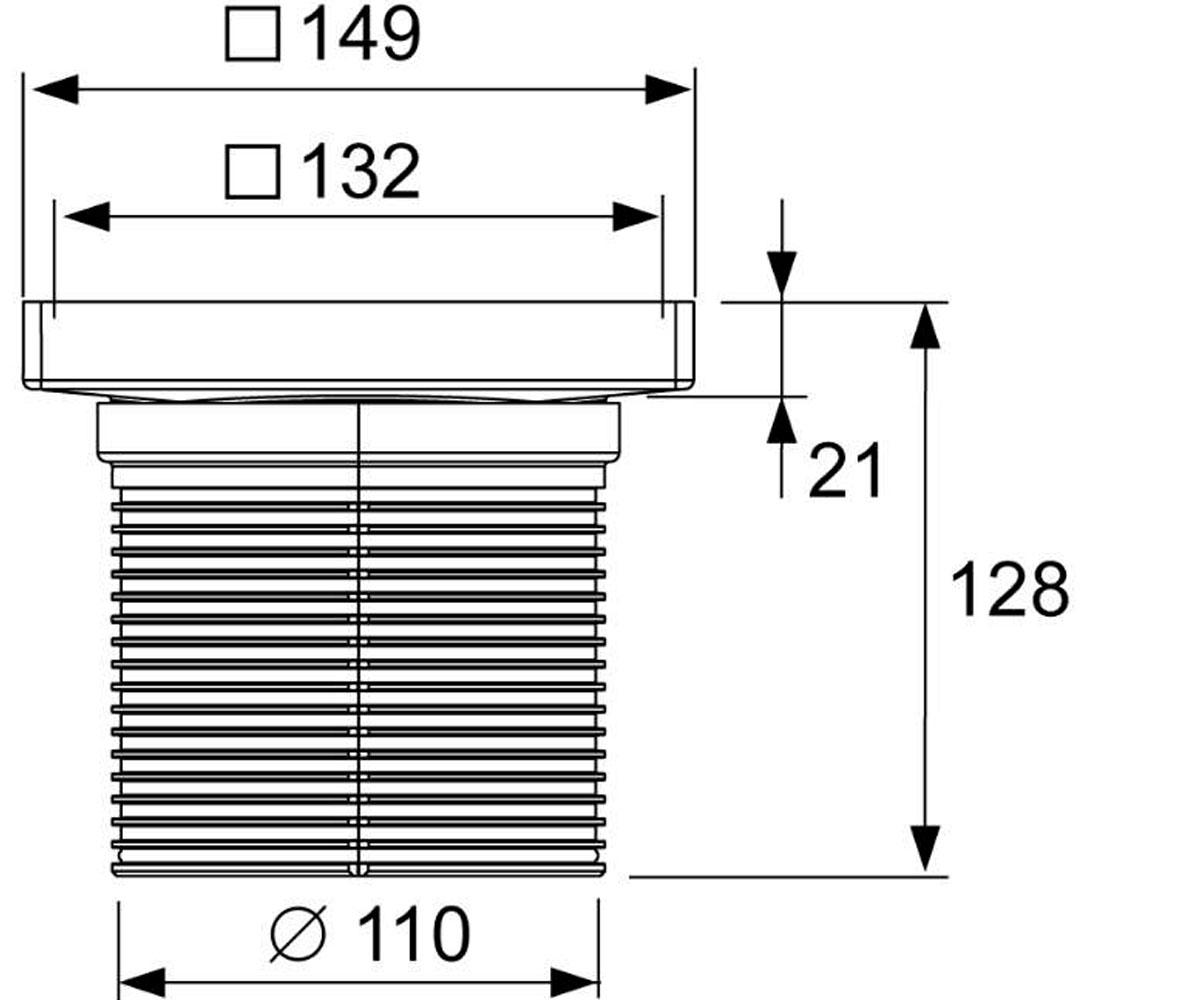 Решетка под плитку 149х149 мм  DRAINPOINT 3660011:Чертеж 