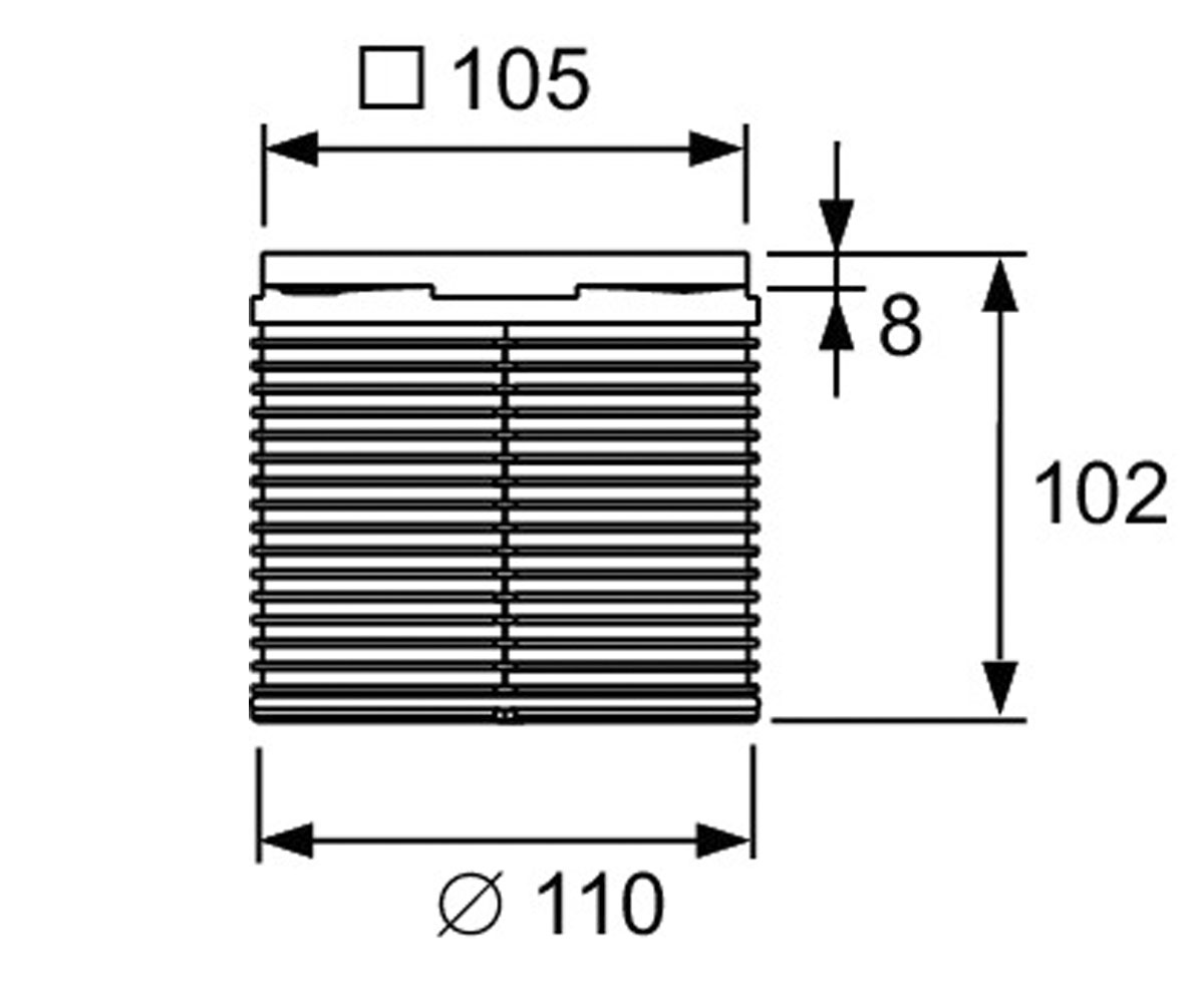 Верхняя вставка для трапа 105х105 мм  DRAINPOINT 3660018:Чертеж 
