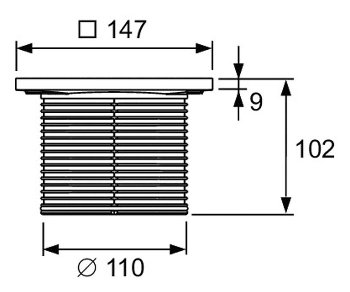 Верхняя вставка для трапа 147х147 мм  DRAINPOINT 3660019:Чертеж 