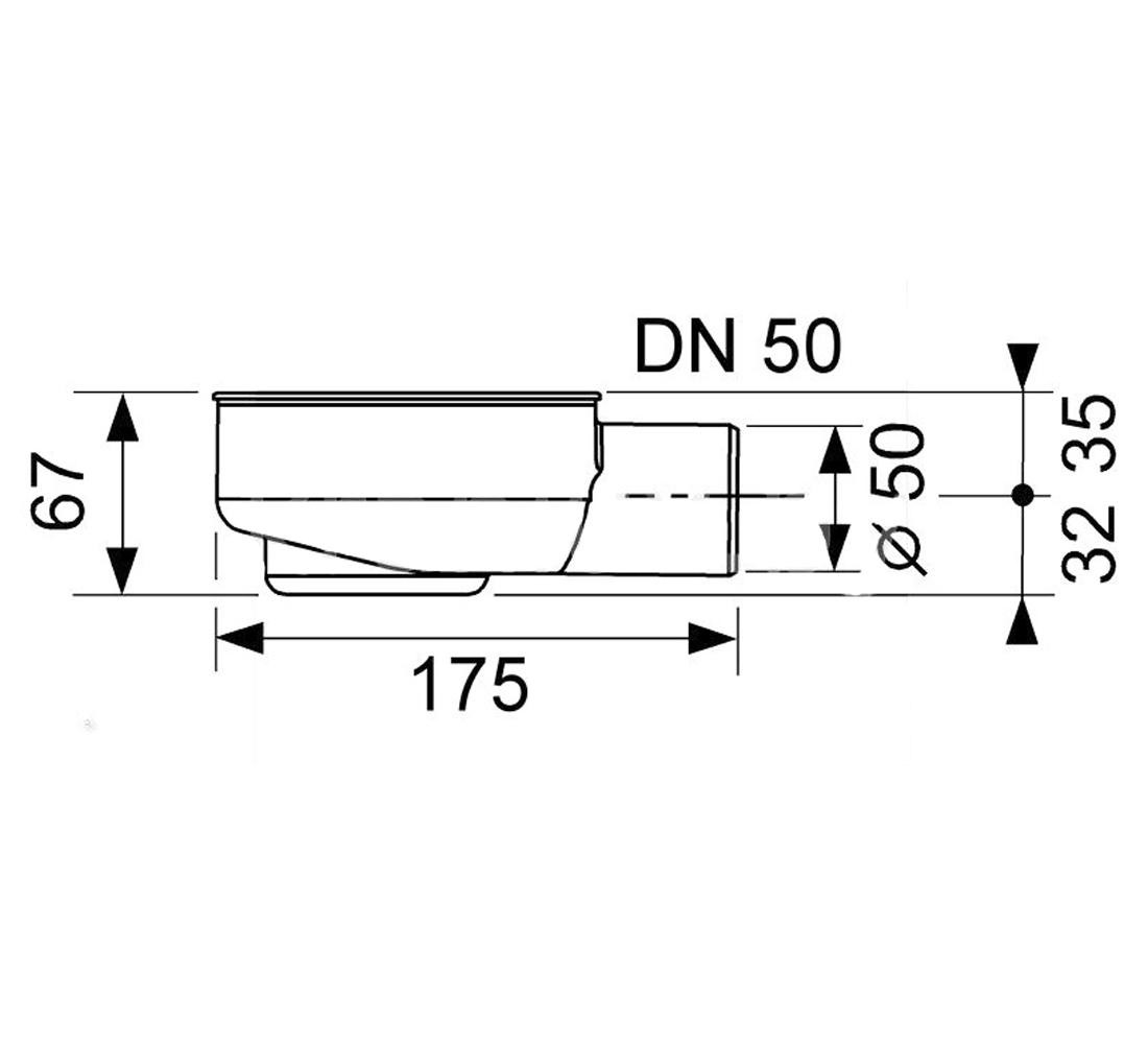 Сифон низкий  DRAINLINE 650000:Чертеж 