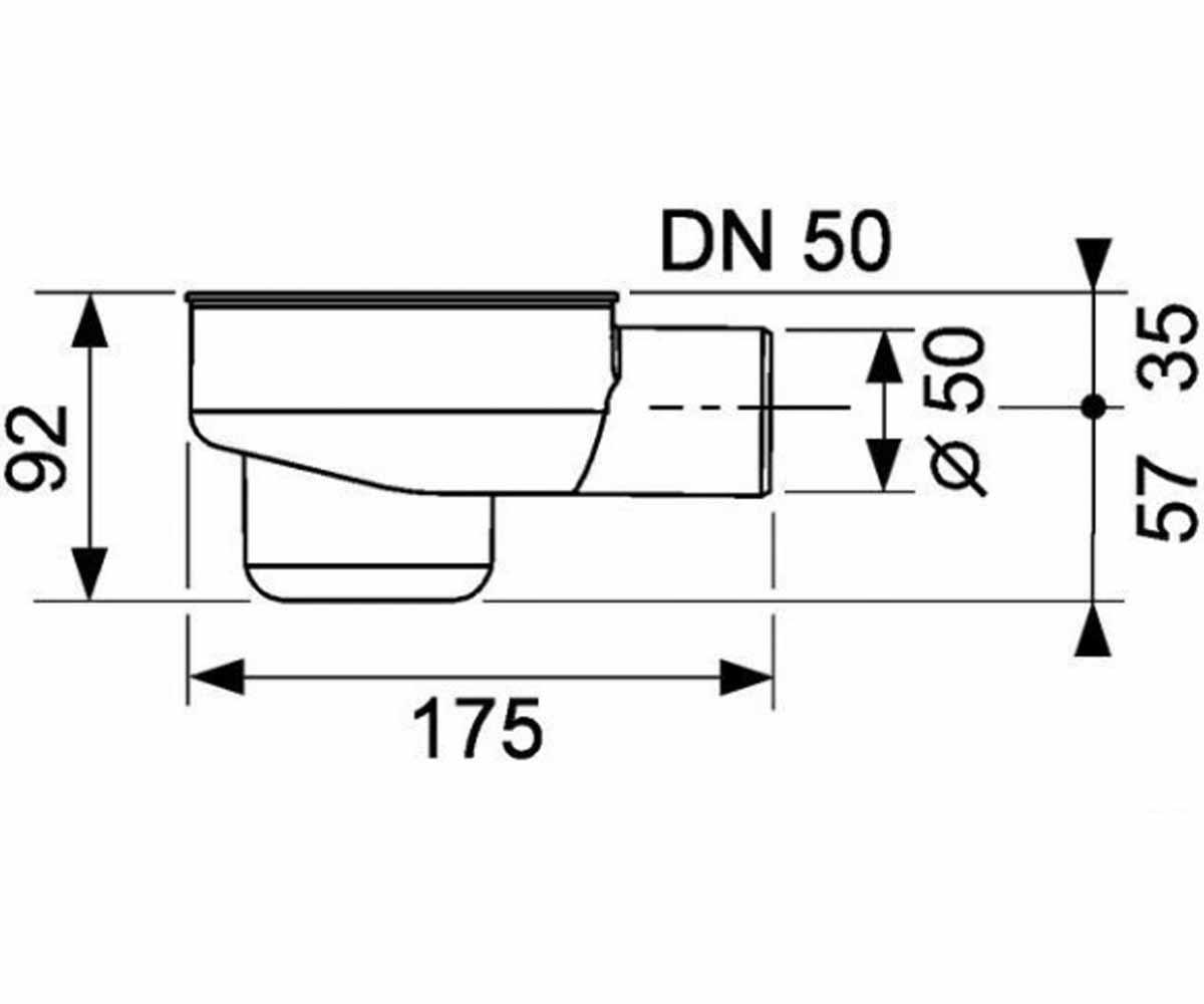 Сифон средний  DRAINLINE 650001:Чертеж 