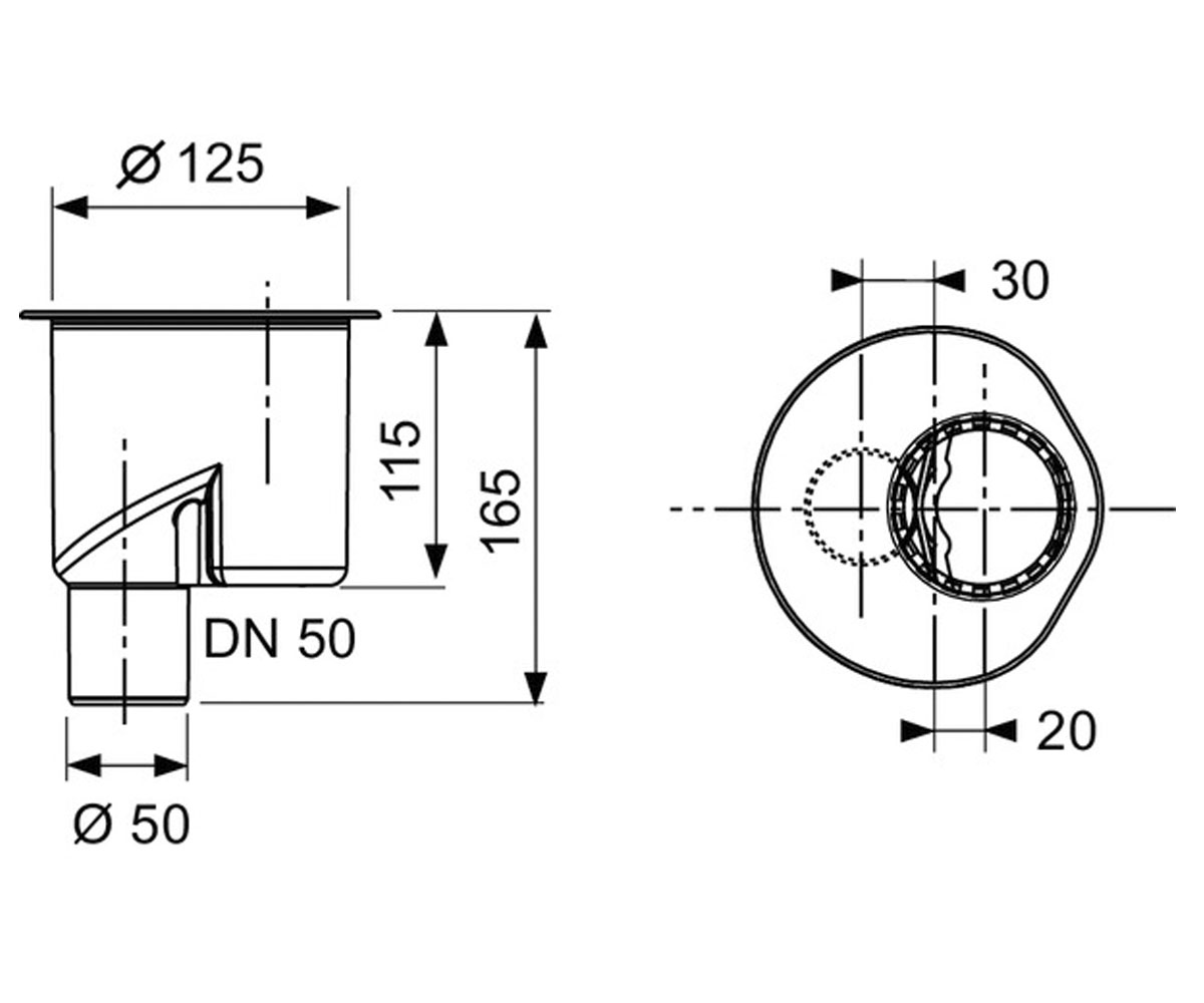 Сифон вертикальний  DRAINLINE 650003:Чертеж 