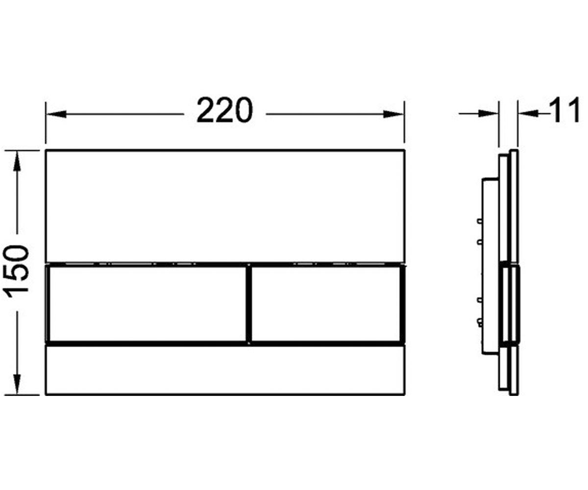 Клавиша стеклянная  SQUARE 9240807:Чертеж 
