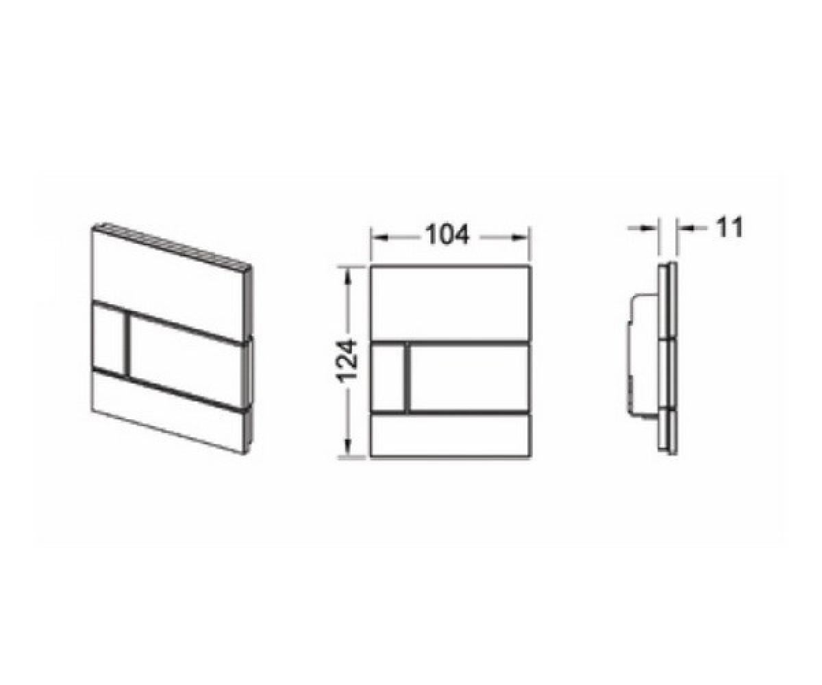 Панель смыва для писуара  SQUARE 9242804:Чертеж 