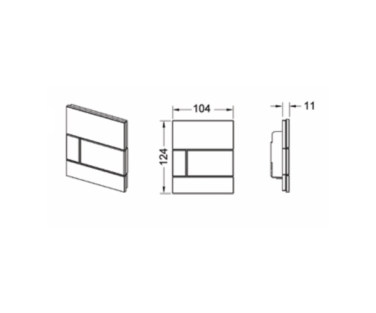 Панель смыва для писуара  SQUARE 9242805:Чертеж 