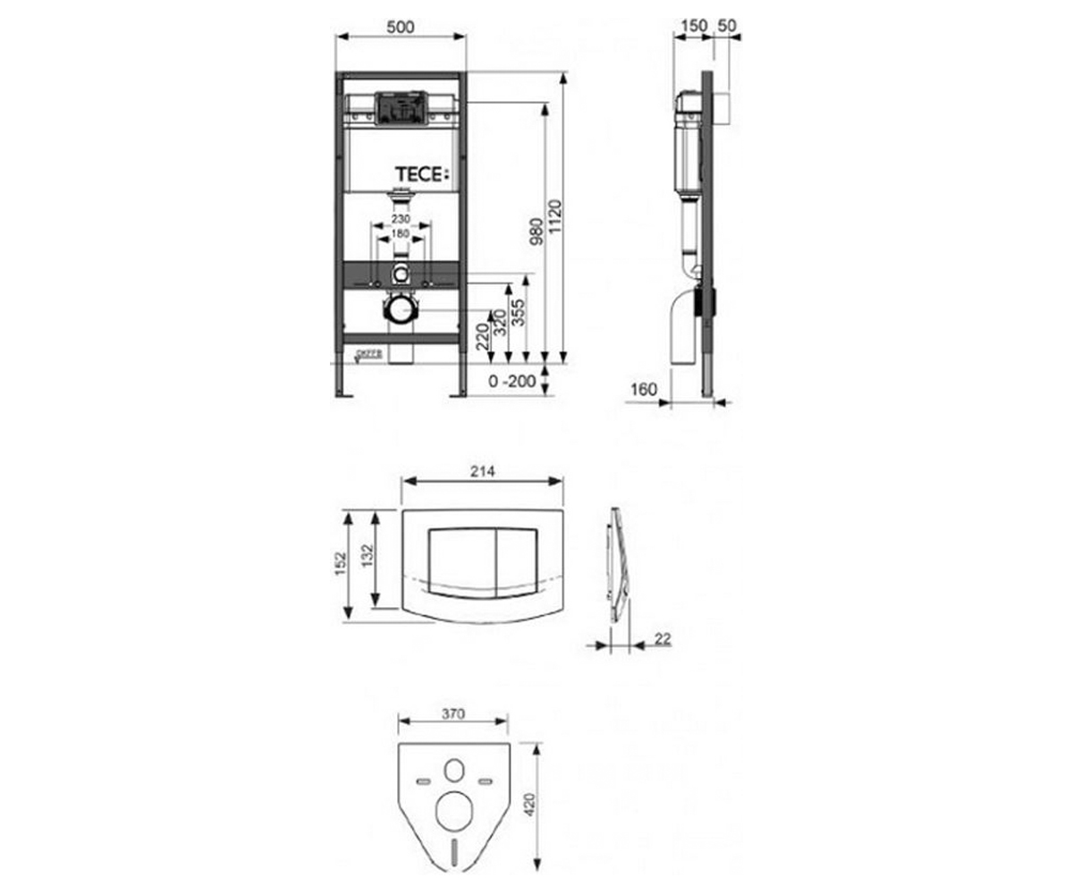 Инсталляция с клавишей  BASE KIT 9400005:Чертеж 
