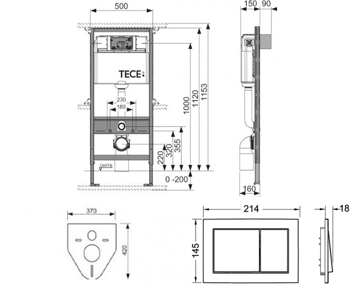 Инсталляция с клавишей  BASE KIT 9400006:Чертеж 