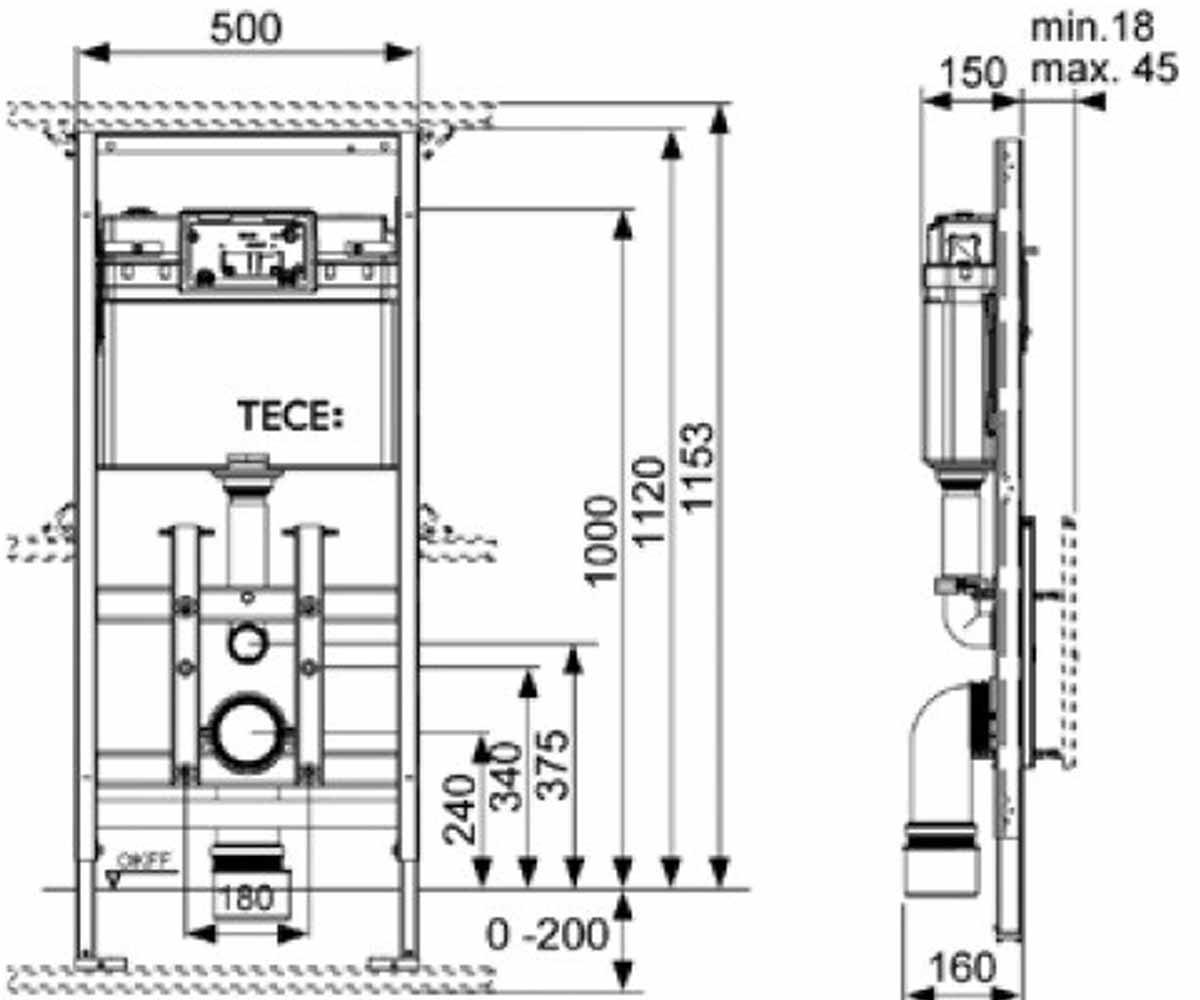 Застенный модуль  LUX 9600100:Чертеж 