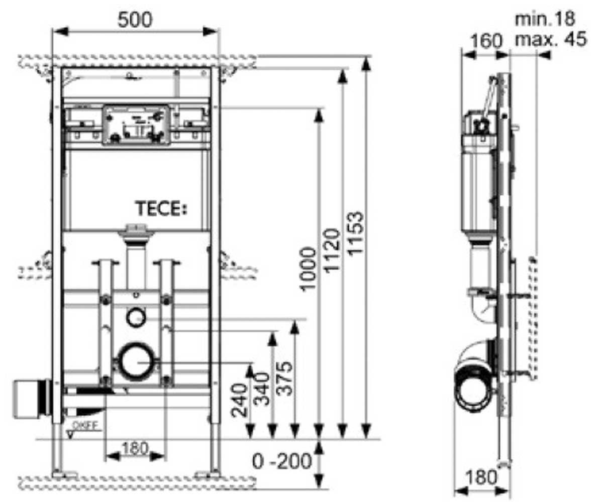 Инсталляция для унитаза  LUX 9600200:Чертеж 
