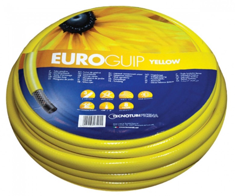 Зрошувальний шланг 19 мм 30 м TECNOTUBI EURO GUIP YELLOW EGY 3/4 30 EGY 3/4 30