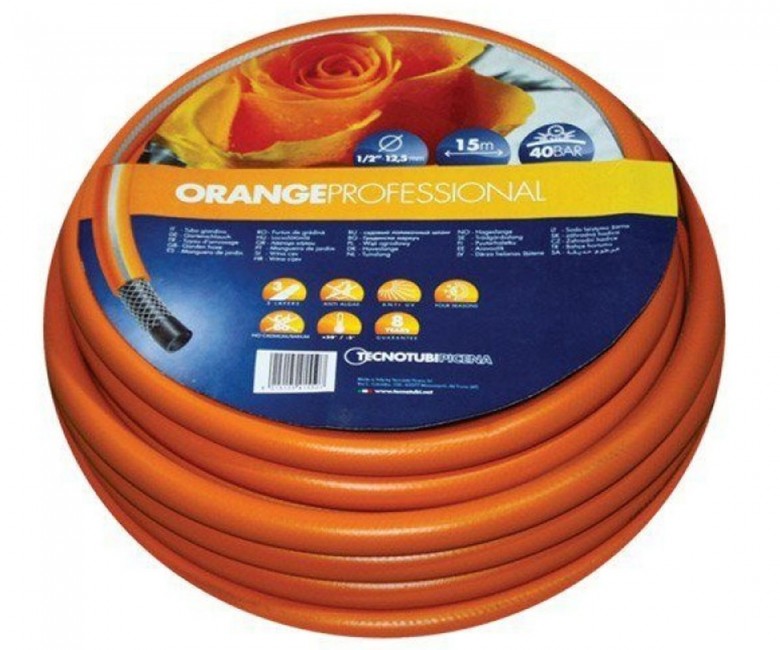 Шланг садовий 19 мм 15 м TECNOTUBI ORANGE PROFESSIONAL OR 3/4 15 OR 3/4 15