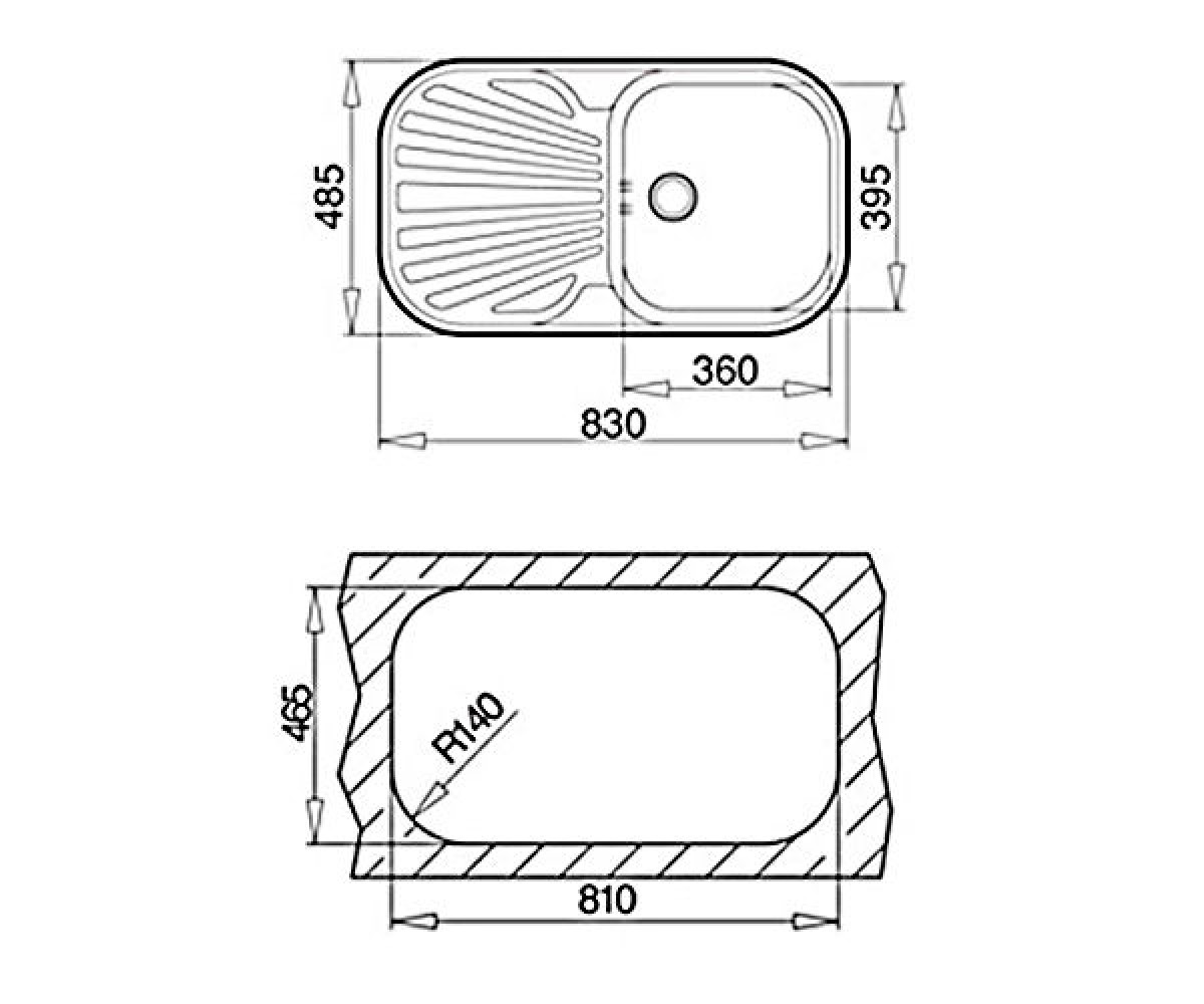 Кухонная мойка  STYLO 1B 1D 10107021:Чертеж 