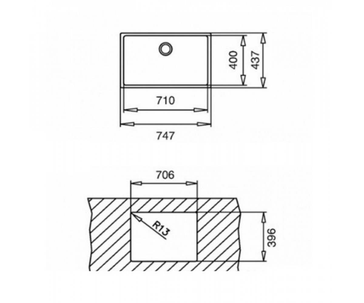 Кухонная мойка  TOP BE LINEA 10138006:Чертеж 