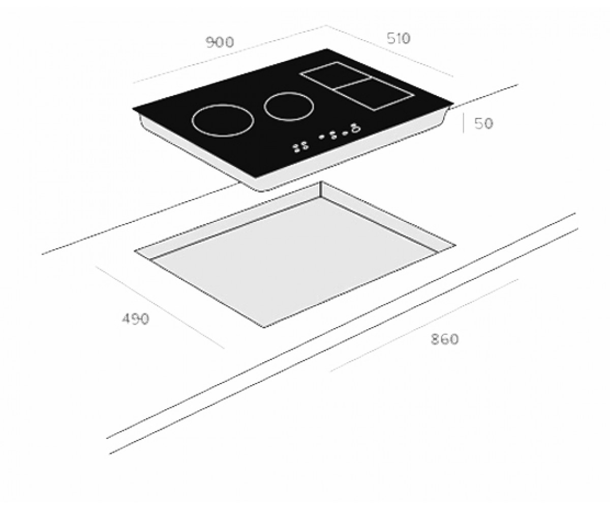 Варочная панель  IHOB IRF 9480 TFT 10210184:Чертеж 