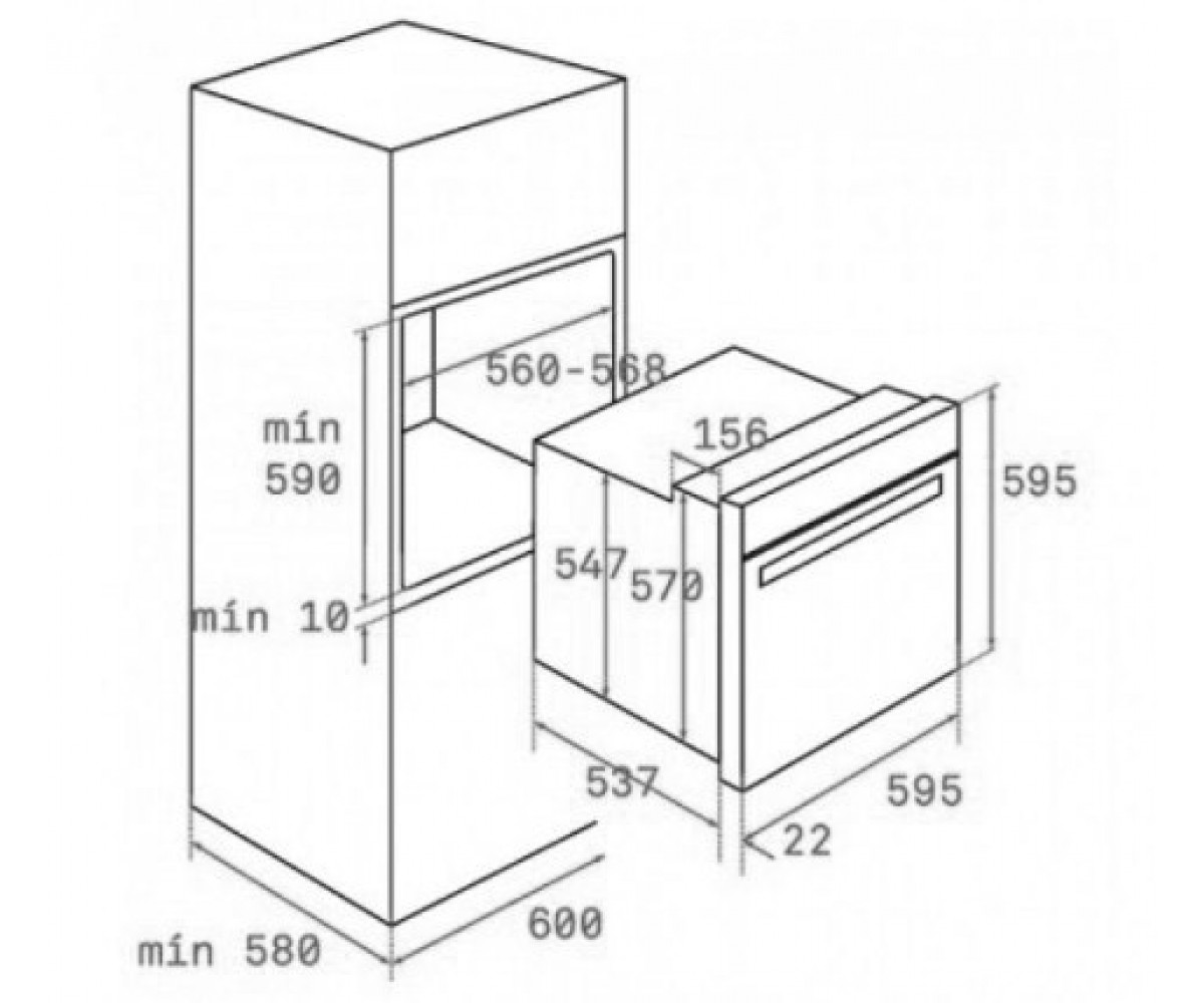 Духовой шкаф  HLB 8400 P WH 111000007:Чертеж 