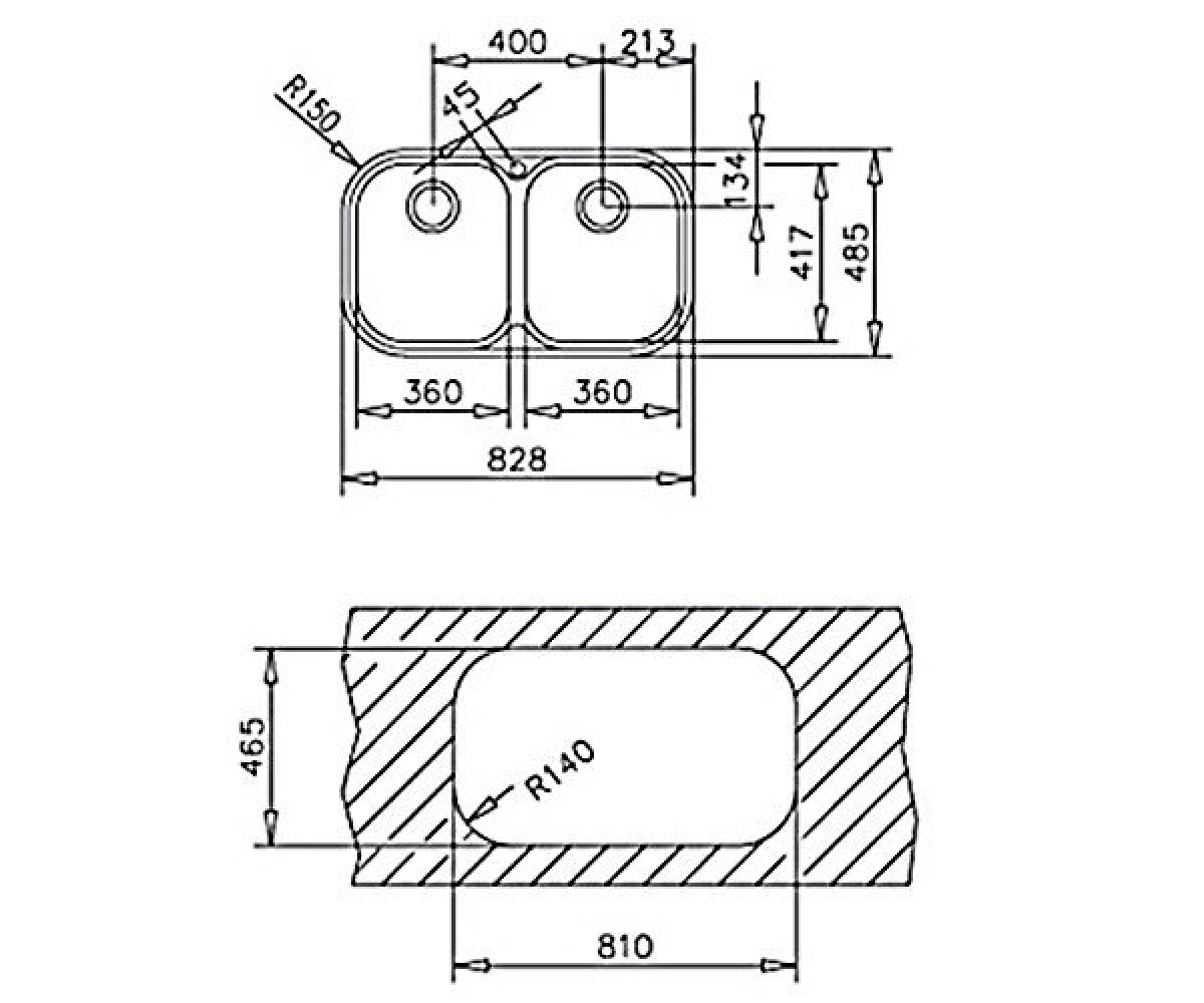 Кухонная мойка  STYLO 2B 11107044:Чертеж 
