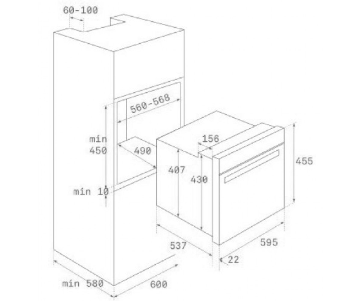 Духовой шкаф  HLC 8400 WH 111130002:Чертеж 